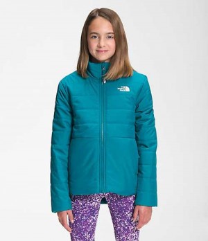 Chaquetas The North Face Reversible Mossbud Swirl Niña Azules Oscuro | 2571634-AS