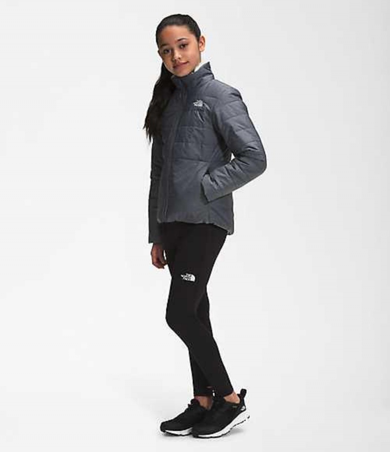 Chaquetas The North Face Reversible Mossbud Swirl Niña Gris Blancas | 5793286-ZK